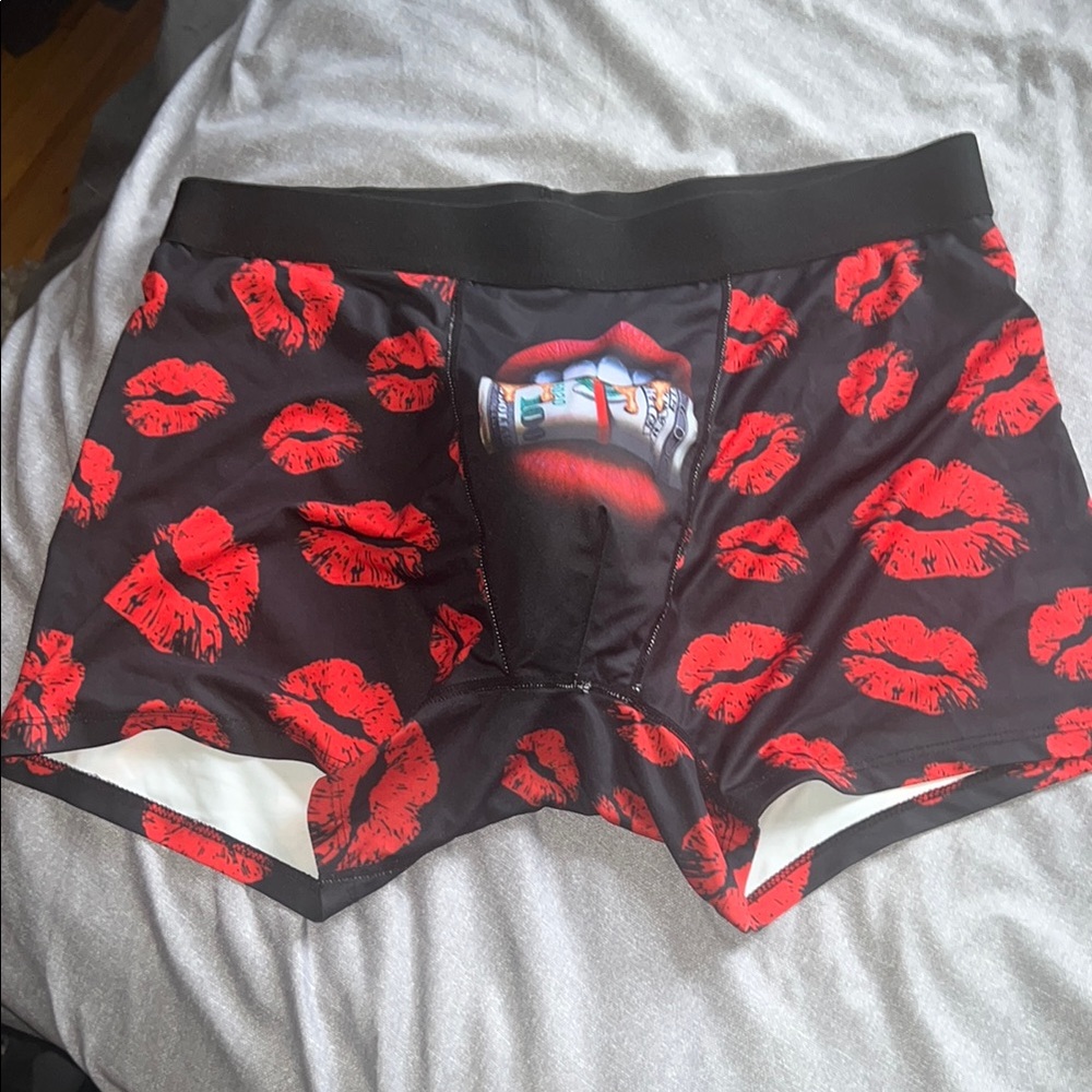 Red Lip Print Boxer Briefs